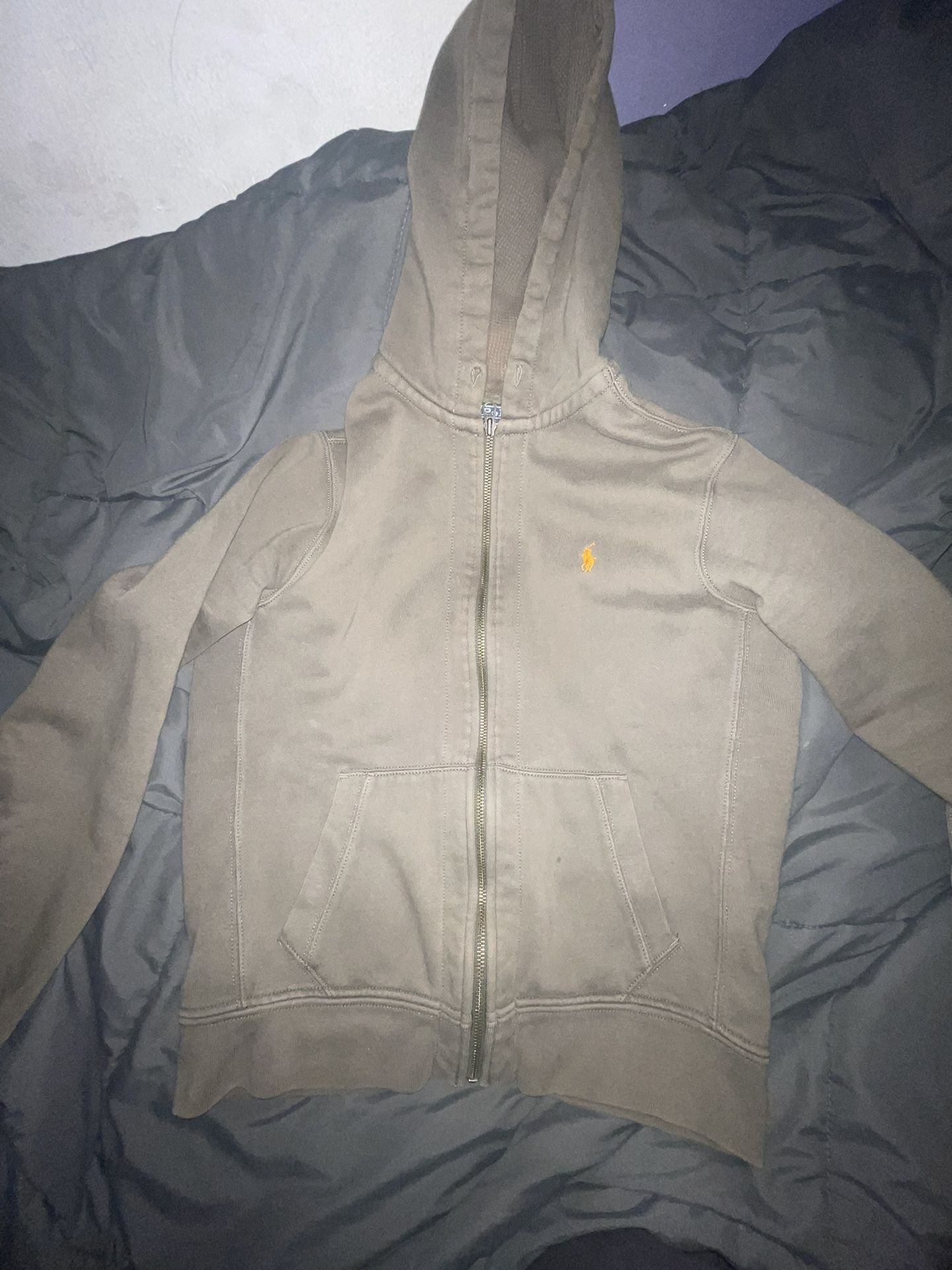 Polo Hoodie Olive Green Size Large