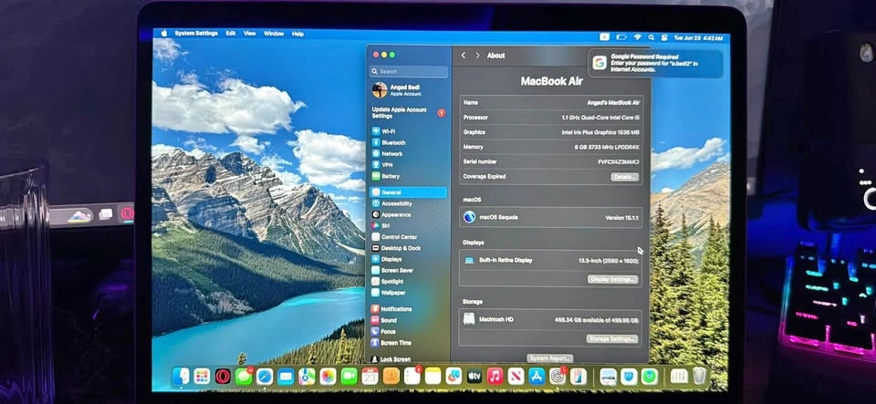 Apple MacBook Air 13-inch Intel Core i5 8GB RAM 512GB SSD