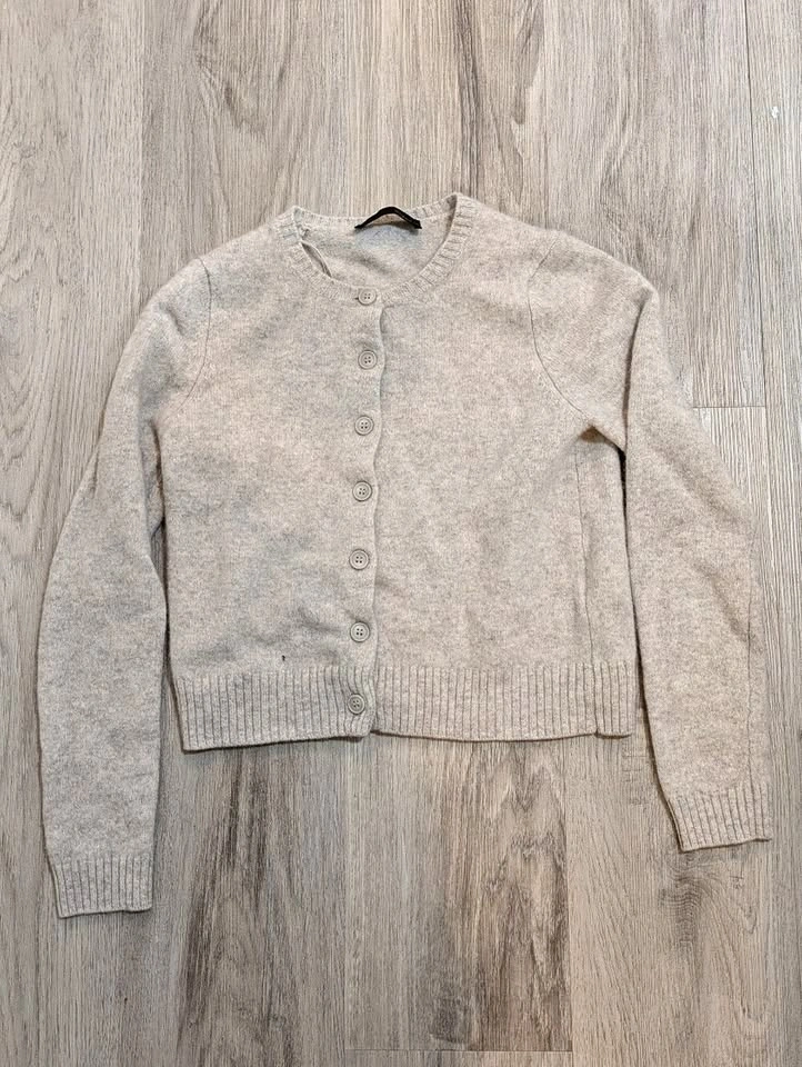 Zara Grey 100% Wool Button Up Cardigan - Size Small