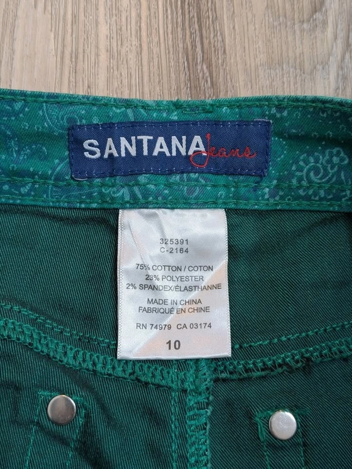 Santana Jeans Teal Green Pants - Size 10 - photo 3