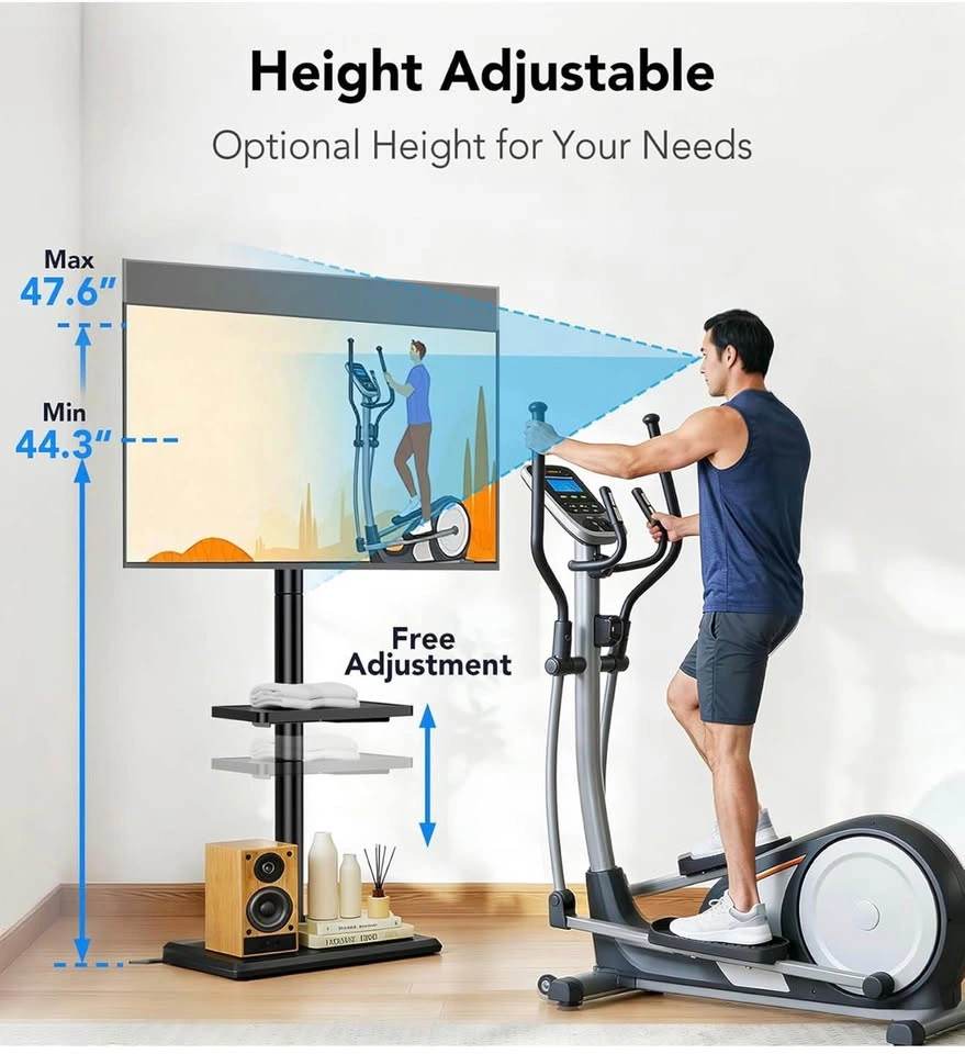 Floor TV Stand with Mount for 26"-55" (Black) - photo 2
