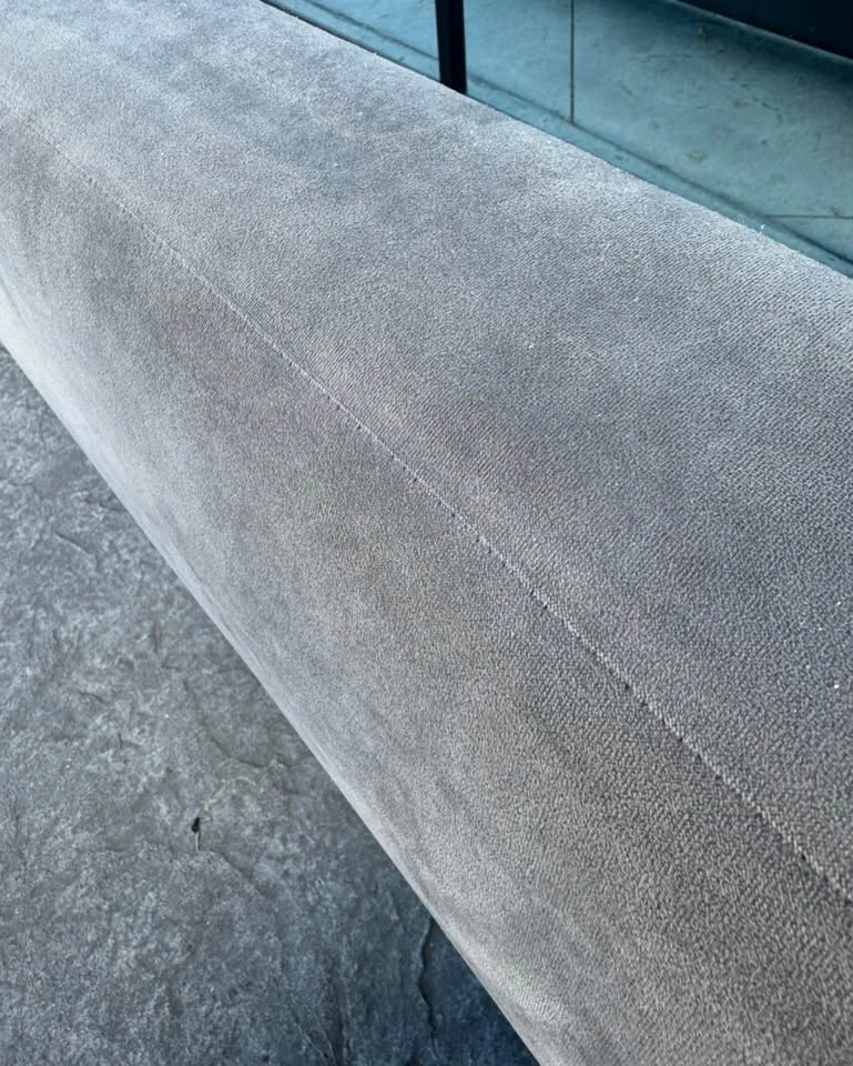 Modern King Size Upholstered Bed Frame – Gray Velvet - photo 4