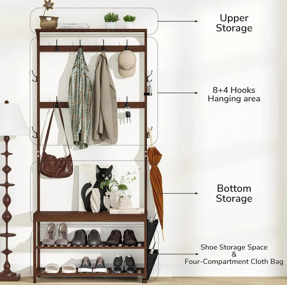 Entryway Bench Tree with shoe storage - photo 2