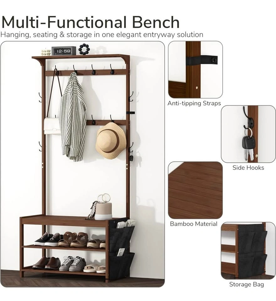 Entryway Bench Tree with shoe storage - photo 3