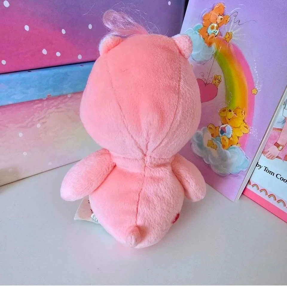 Vintage 8" Care Bears Cheer Bear Plush Beanie Toy - photo 2