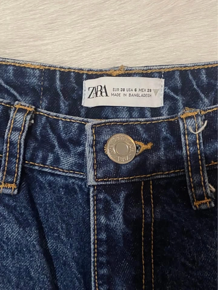Zara High-Rise Blue Denim Jeans – Size 38 (US 6) - photo 3