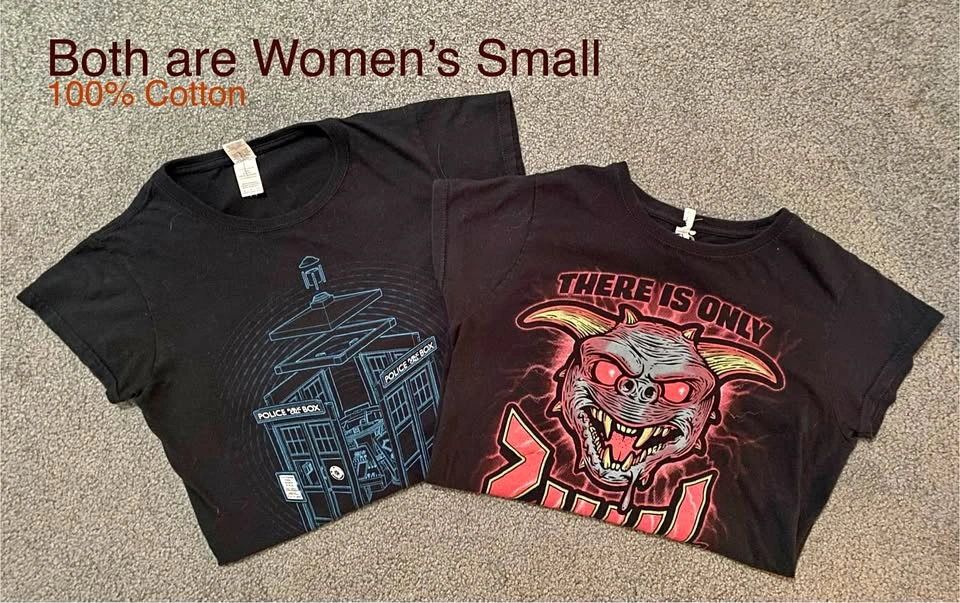 Women’s Small Fandom Tees – Doctor Who & Ghostbusters