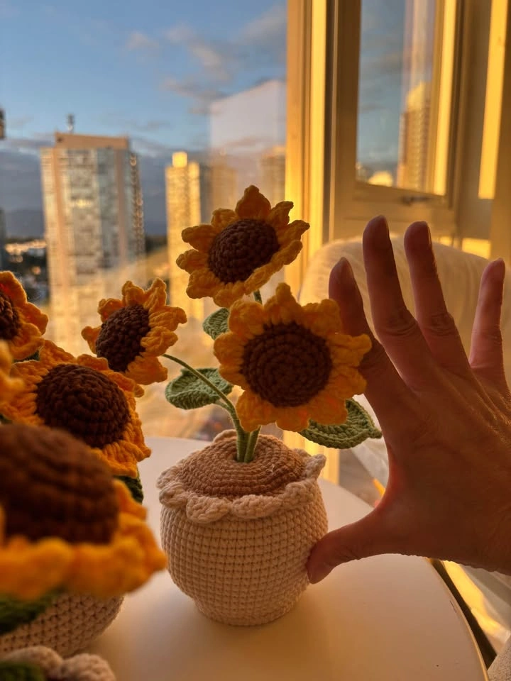 Handmade Crochet Sunflower Pot – Perfect Gift! - photo 2
