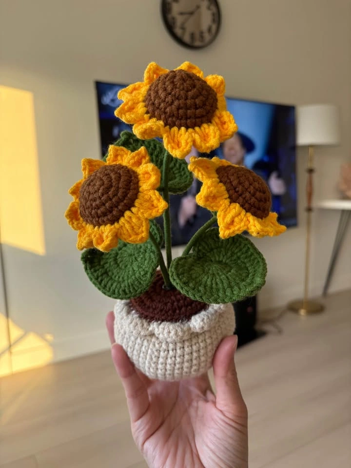 Handmade Crochet Sunflower Pot – Perfect Gift! - photo 3