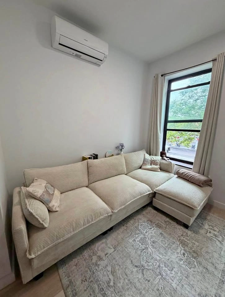 Modular Corduroy Sectional Sofa with Ottoman