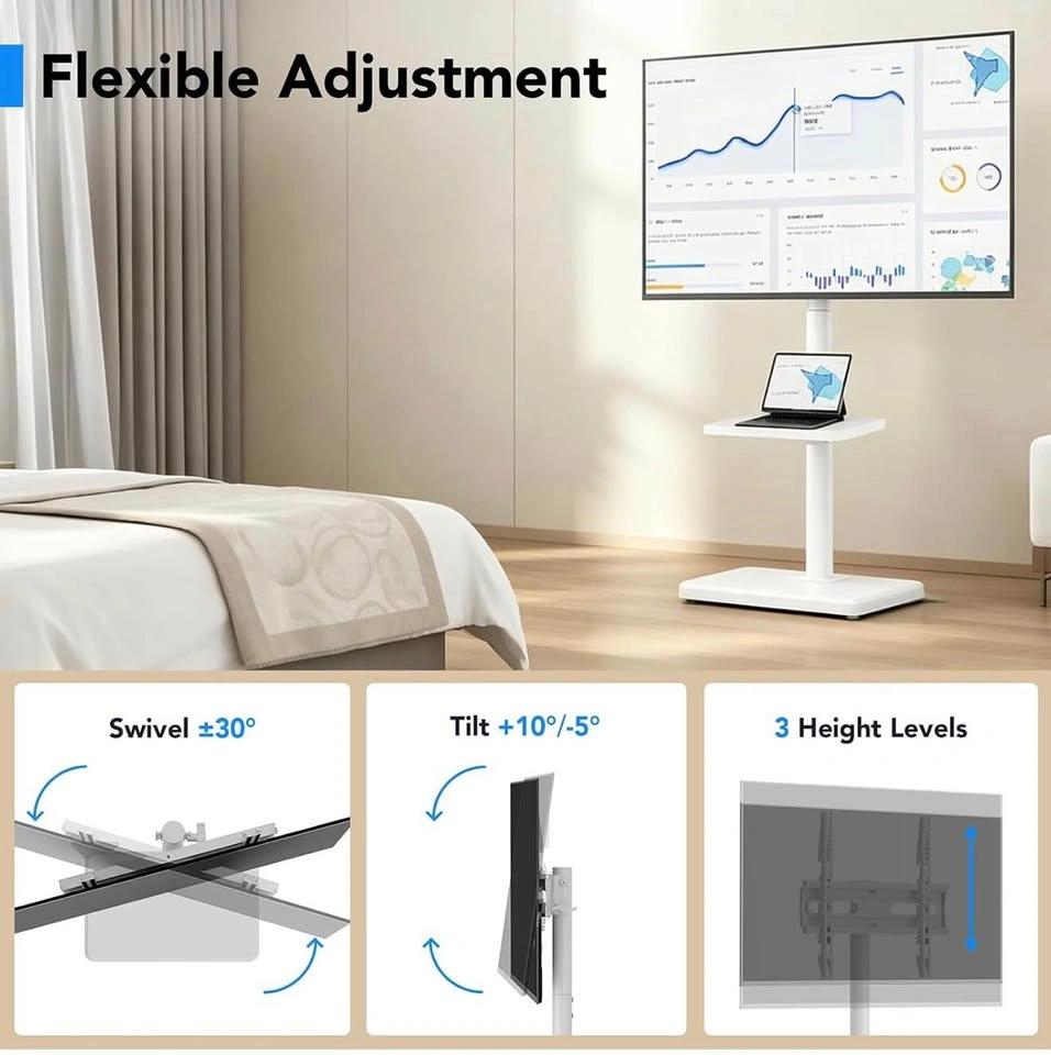 Floor TV Stand with Mount for 26"-55" (White) - photo 3