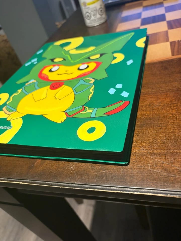 Pikachu Poncho: Rayquaza 9 Pocket Hand Painted Binder - photo 2