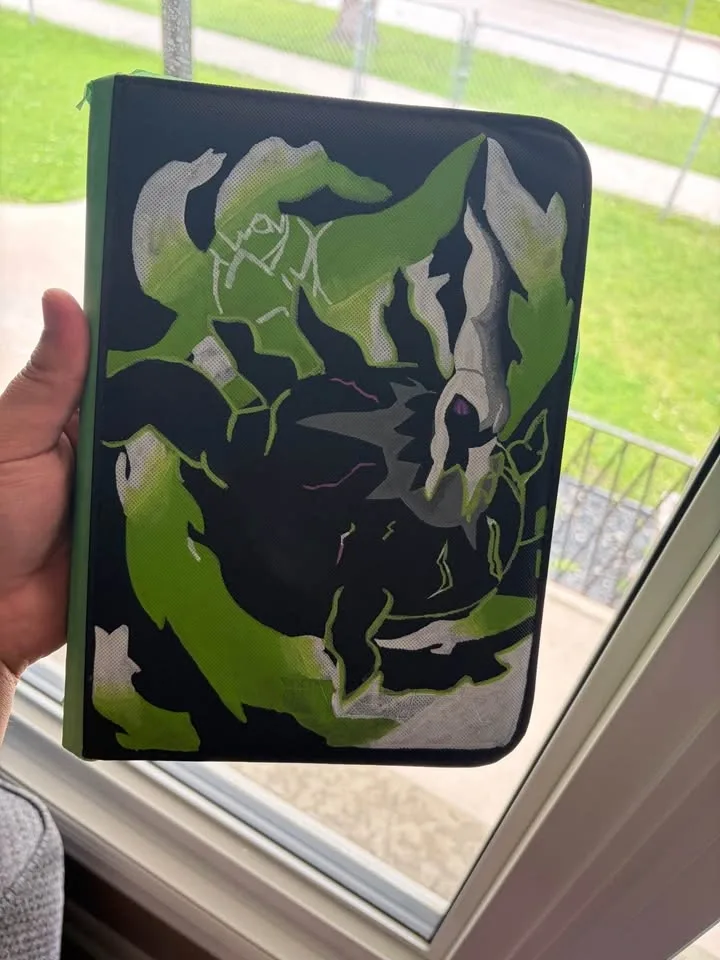 Mega Darkrai Hand Painted 4 Pocket Binder - photo 3