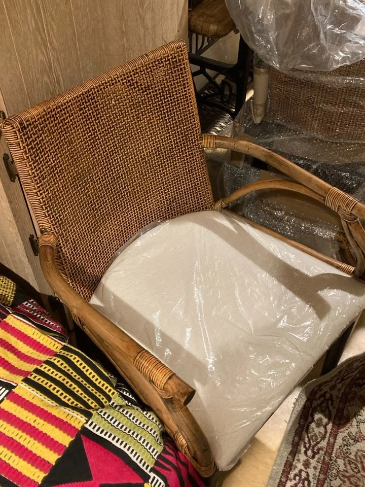 Set of 4 New Safavieh Gianni Rattan Tropical Arm Chairs