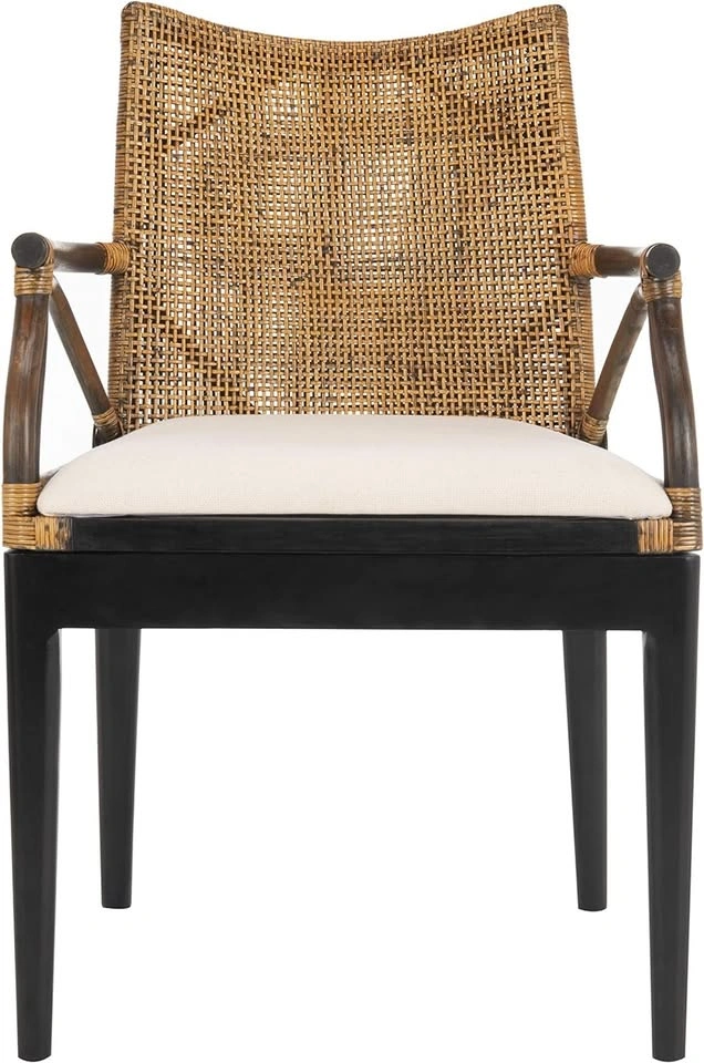 Set of 4 New Safavieh Gianni Rattan Tropical Arm Chairs - photo 4