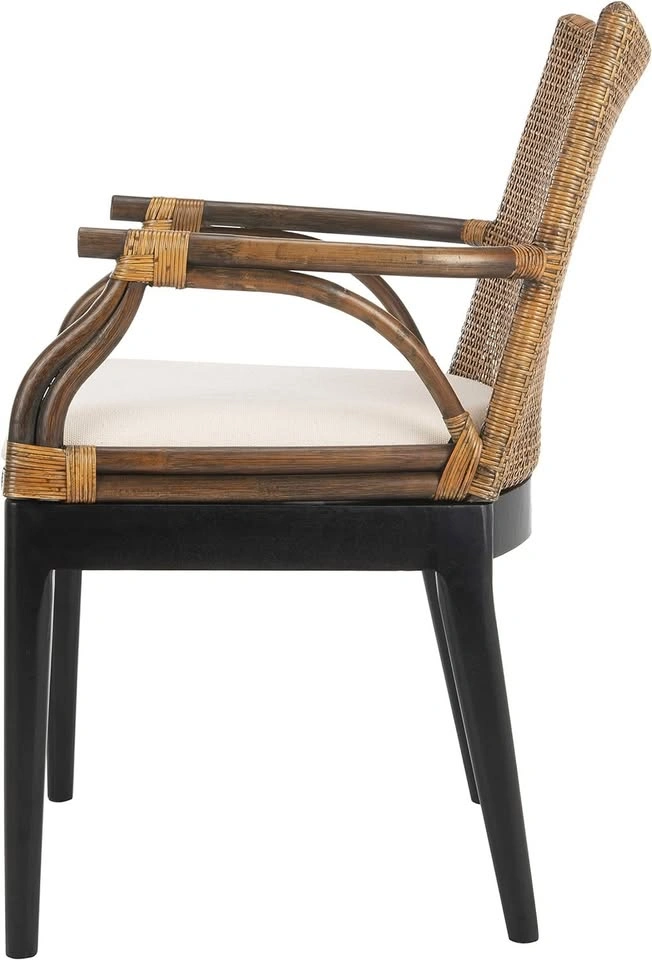 Set of 4 New Safavieh Gianni Rattan Tropical Arm Chairs - photo 5