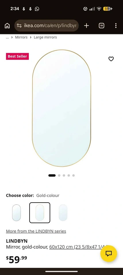 Ikea gold mirror - photo 2