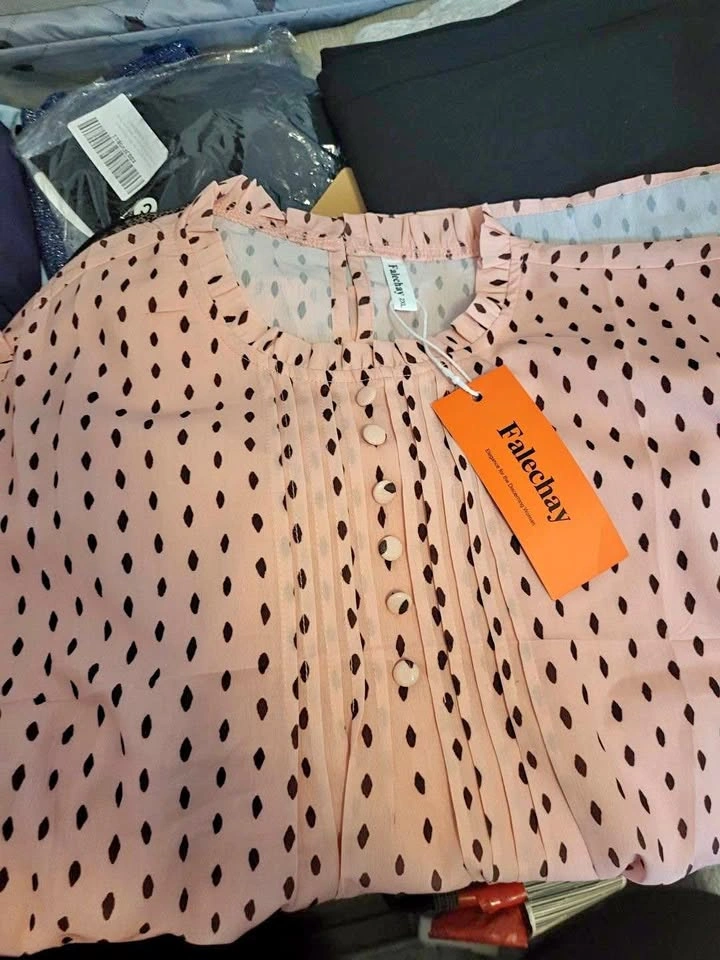 Falechay pink dot blouse