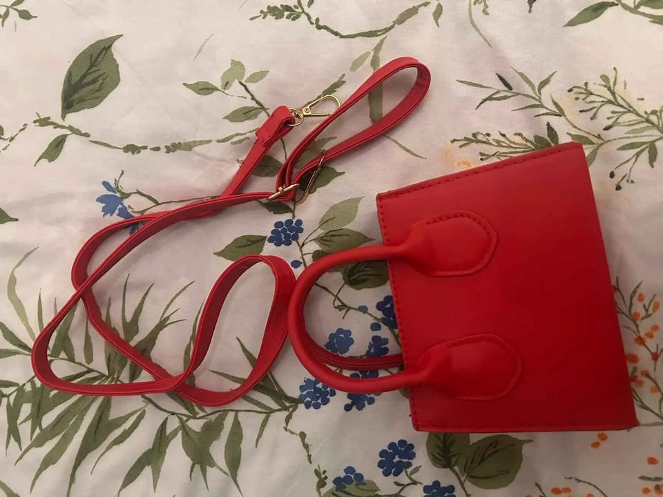 Red Mini Handbag with Crossbody Strap - photo 3