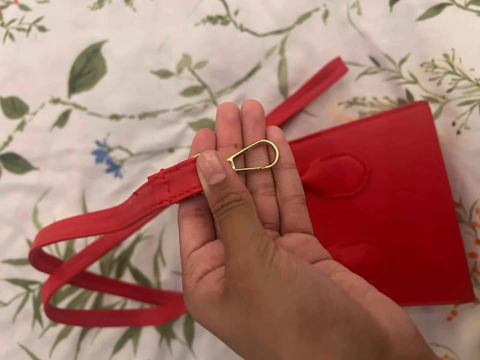 Red Mini Handbag with Crossbody Strap - photo 4