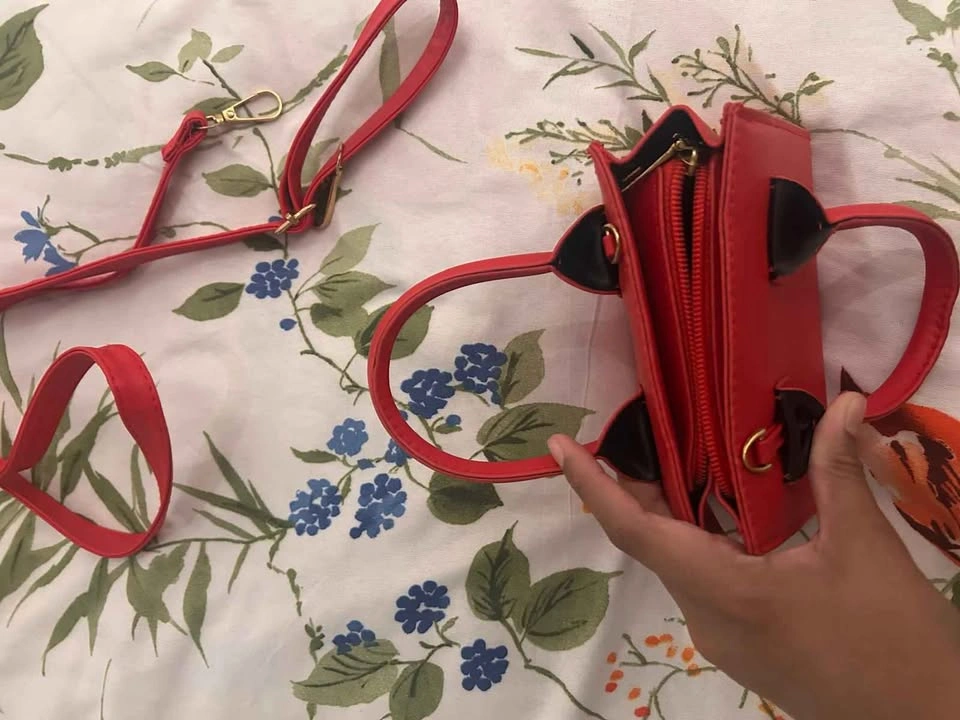 Red Mini Handbag with Crossbody Strap - photo 5