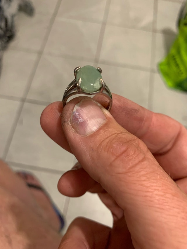 Oval Green Stone Ring