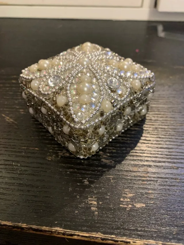 Beaded Pearl Jewelry Box