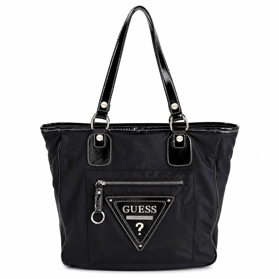 Vintage Y2K Guess Black Nylon Tote Bag