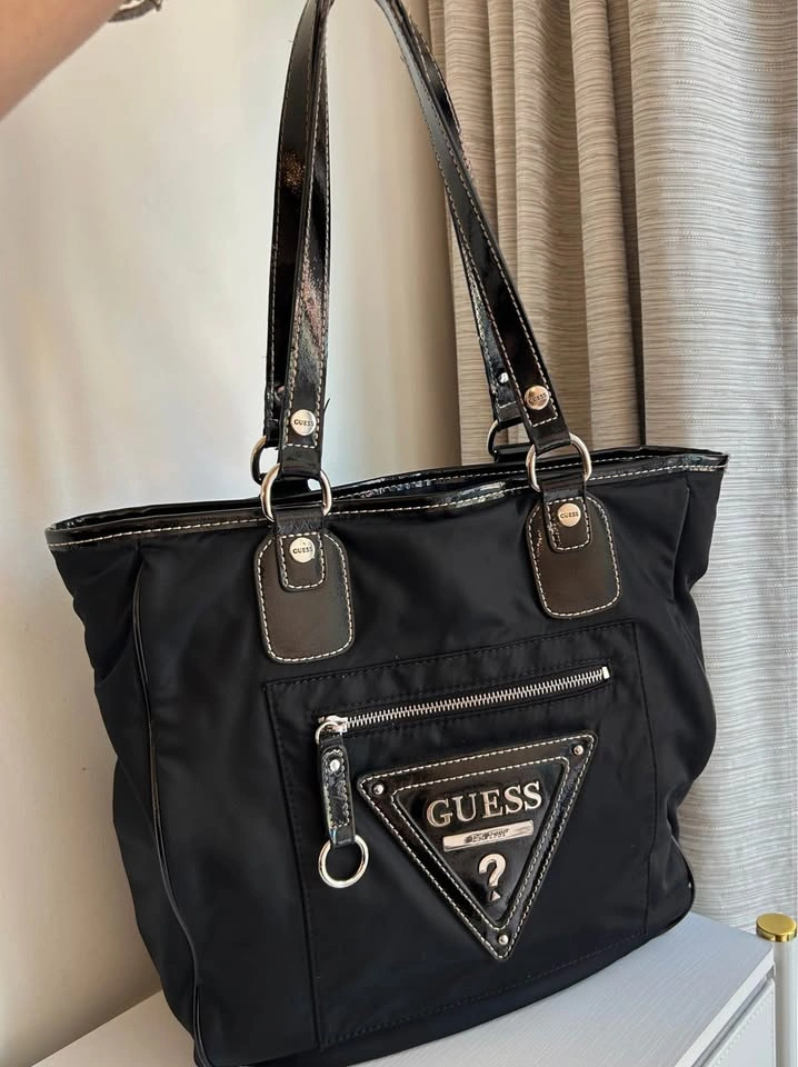 Vintage Y2K Guess Black Nylon Tote Bag - photo 2