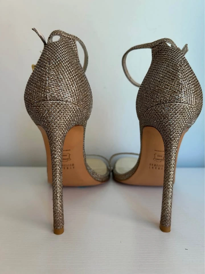 Stuart Weitzman Gold Glitter Nudist Sandals - photo 4