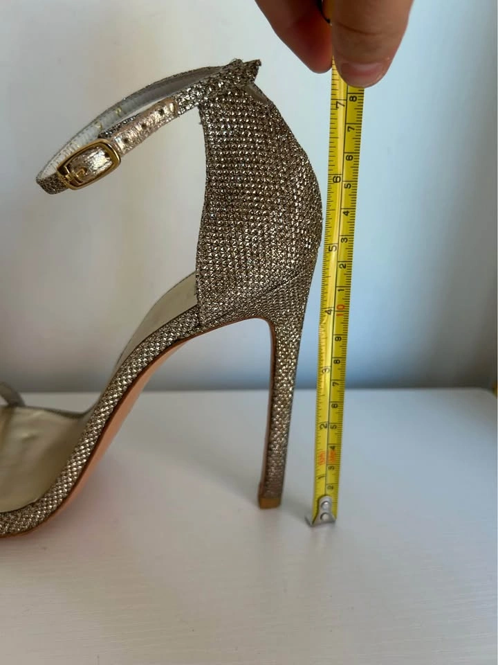 Stuart Weitzman Gold Glitter Nudist Sandals - photo 5