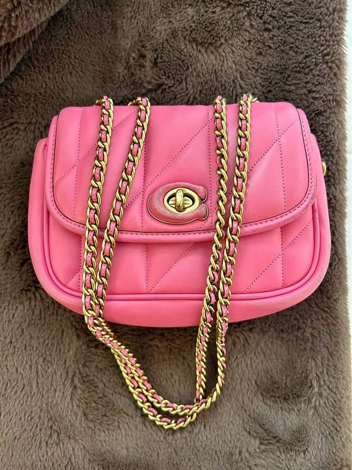 Coach Madison Pink Shoulder Bag in Quilted Leather