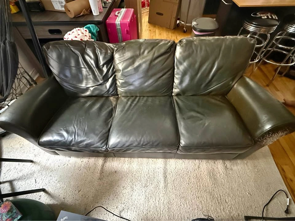 Dark Brown Leather Sofa