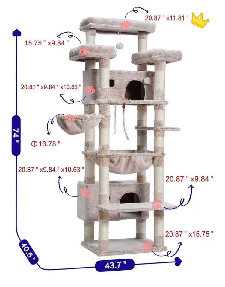 Large Tan Cat Tree - photo 2
