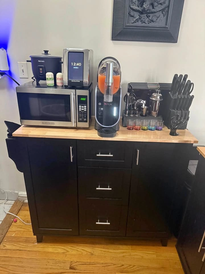Black Kitchen Storage Island