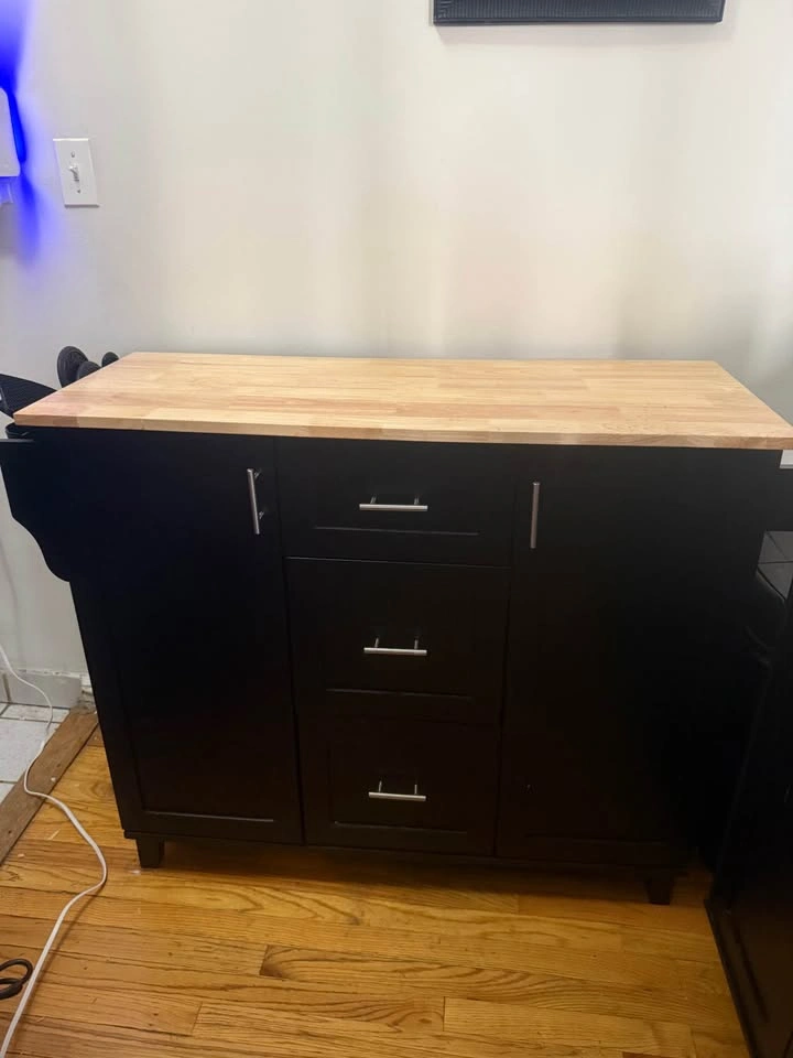 Black Kitchen Storage Island - photo 2