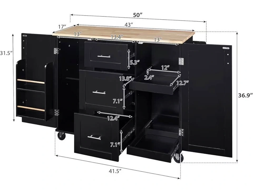 Black Kitchen Storage Island - photo 3