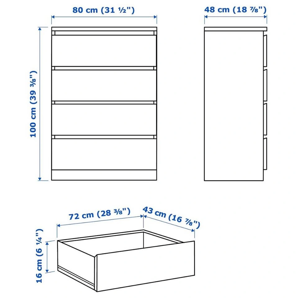 Black-brown 4-drawer Dresser (3) - photo 3