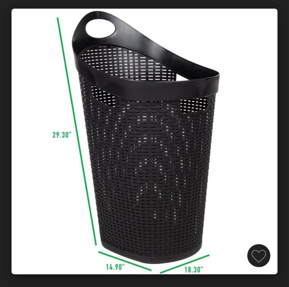 Black Rolling Hamper / Laundry Basket - photo 3