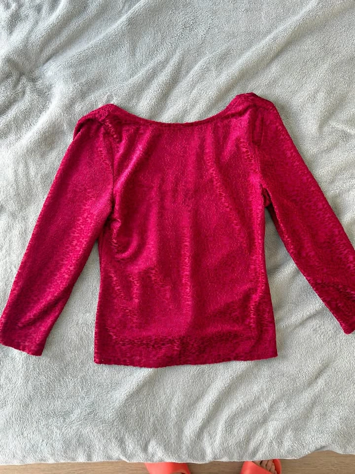 Red Burnout Long Sleeve Top - XS size