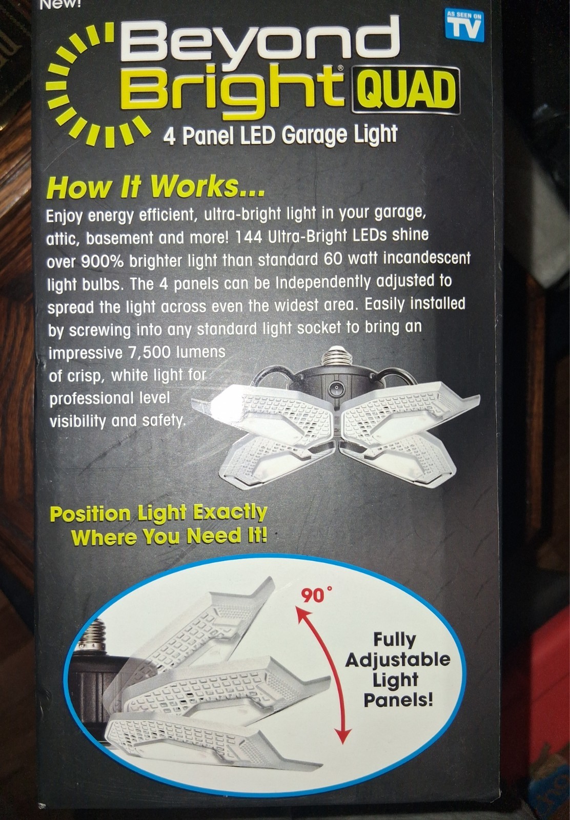 Beyond Bright QUAD 4-Panel Adjustable LED Garage Light - photo 3