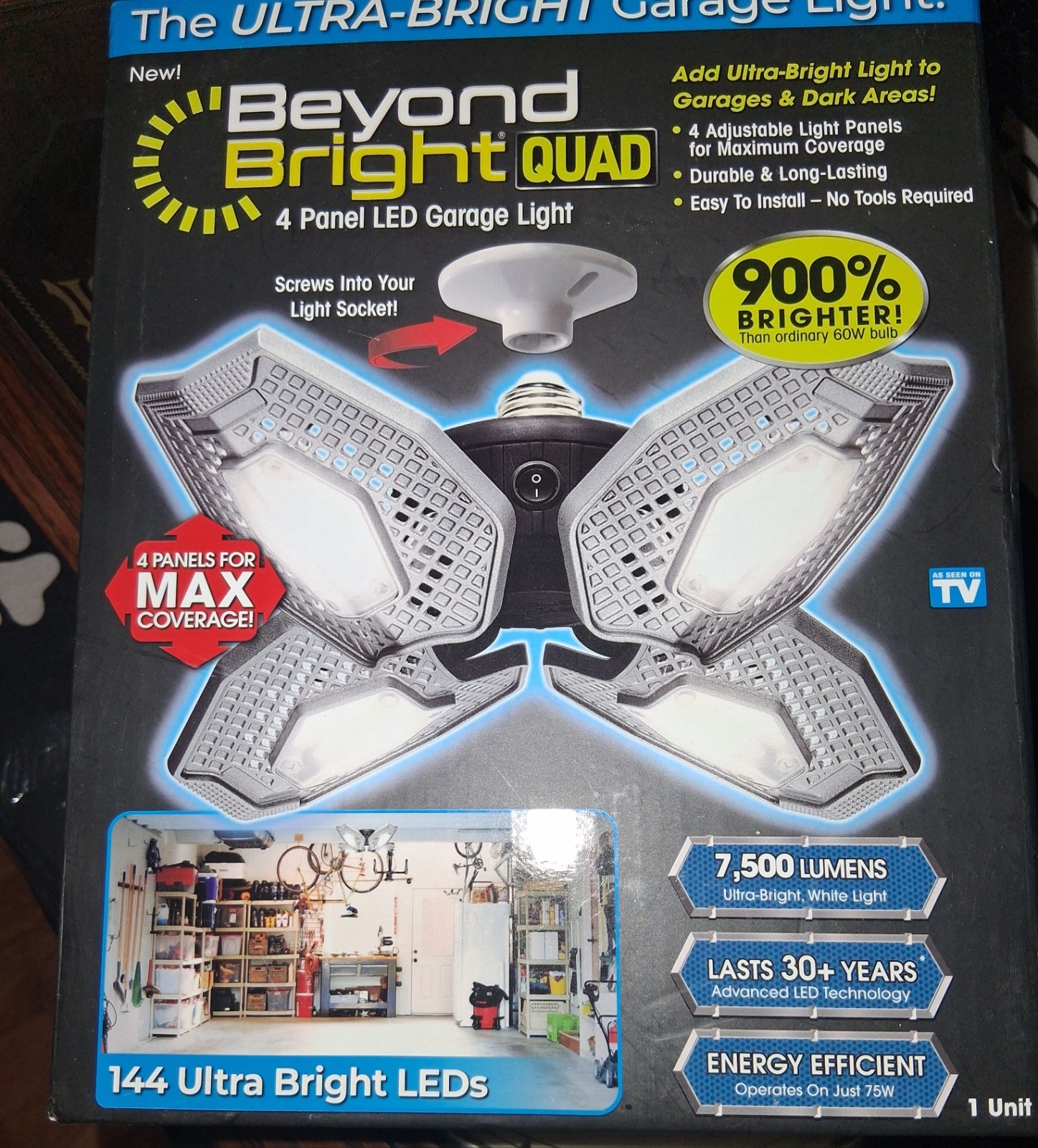 Beyond Bright QUAD 4-Panel Adjustable LED Garage Light - photo 4