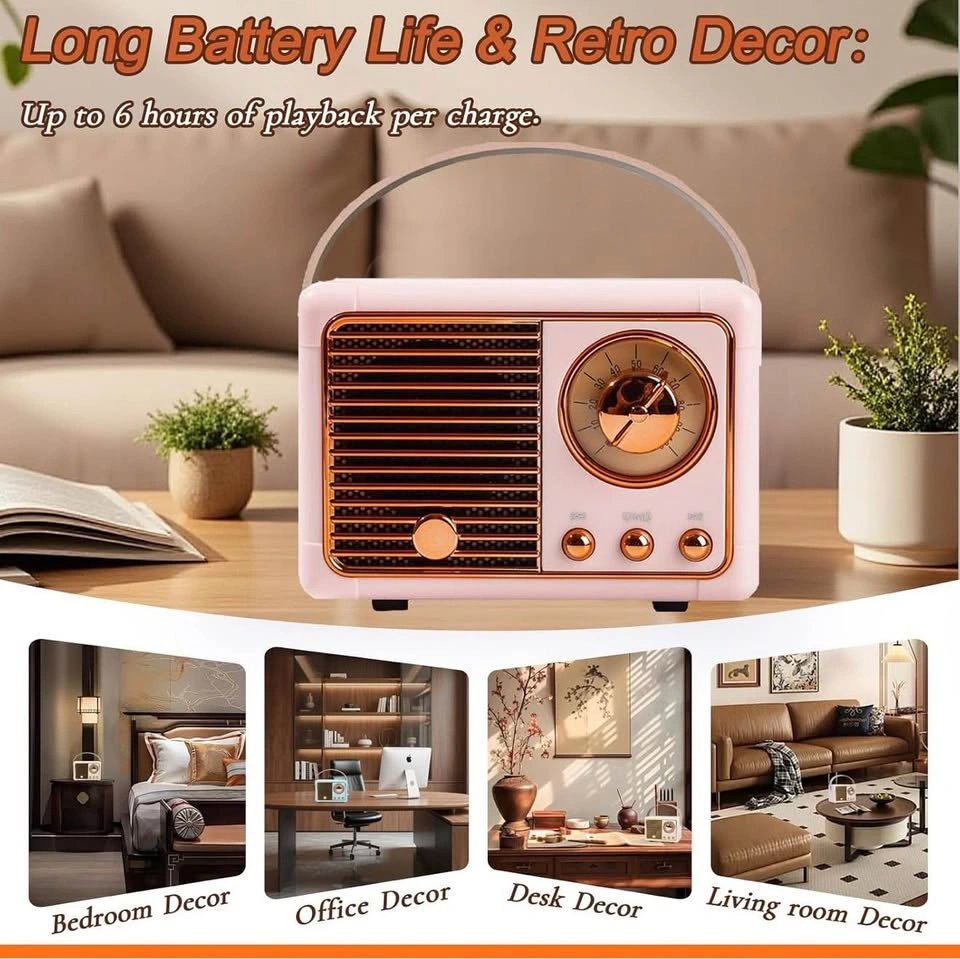 Vintage Style Mini Portable Wireless Speaker - photo 2
