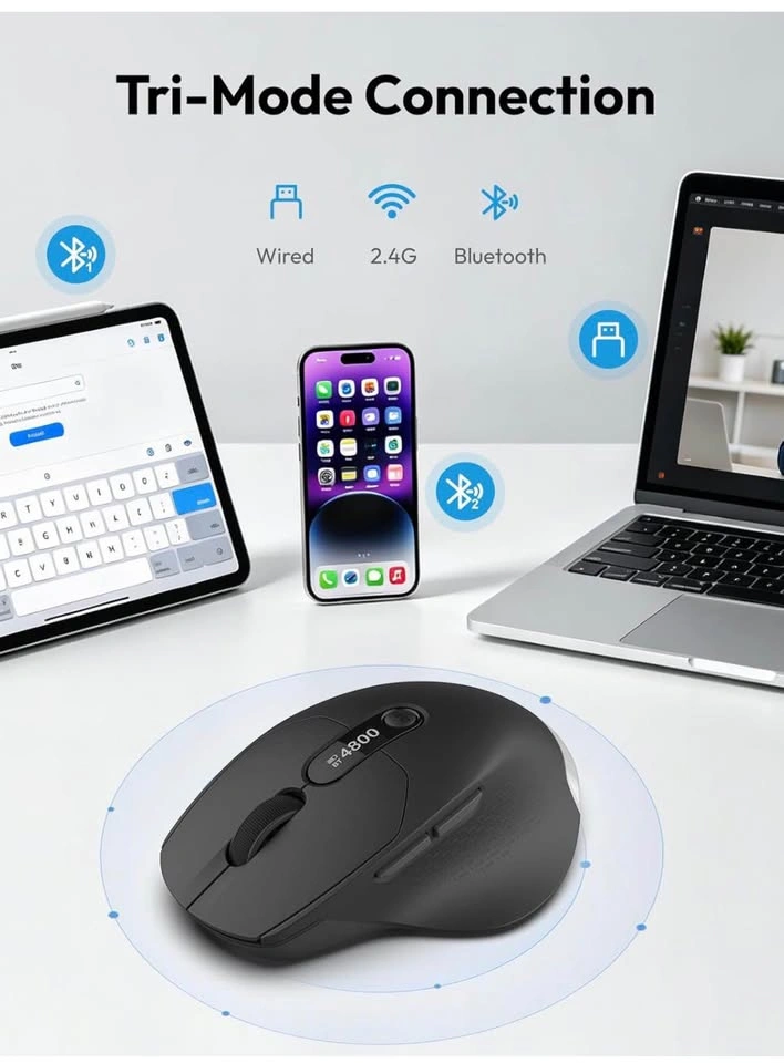 Tri-Mode Wireless Mouse with LED Display - photo 2
