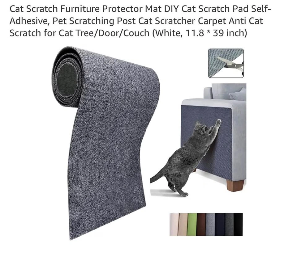 DIY Cat Scratch Pad Self-Adhesive (White)-11.8”*39.3"