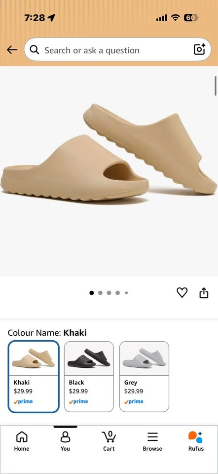 Khaki Slide Sandals - photo 2