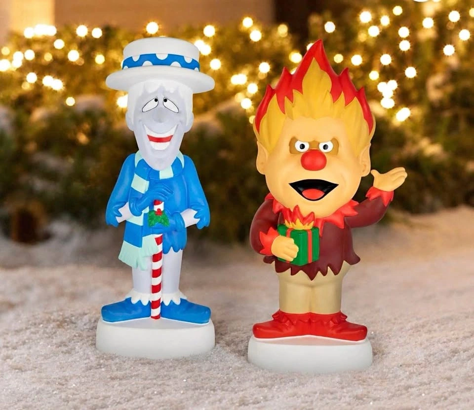 Brand New 32” LED Lighted Snow Miser & Heat Miser Figures