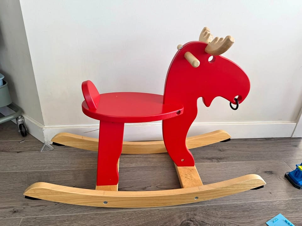 Wooden Rocking moose