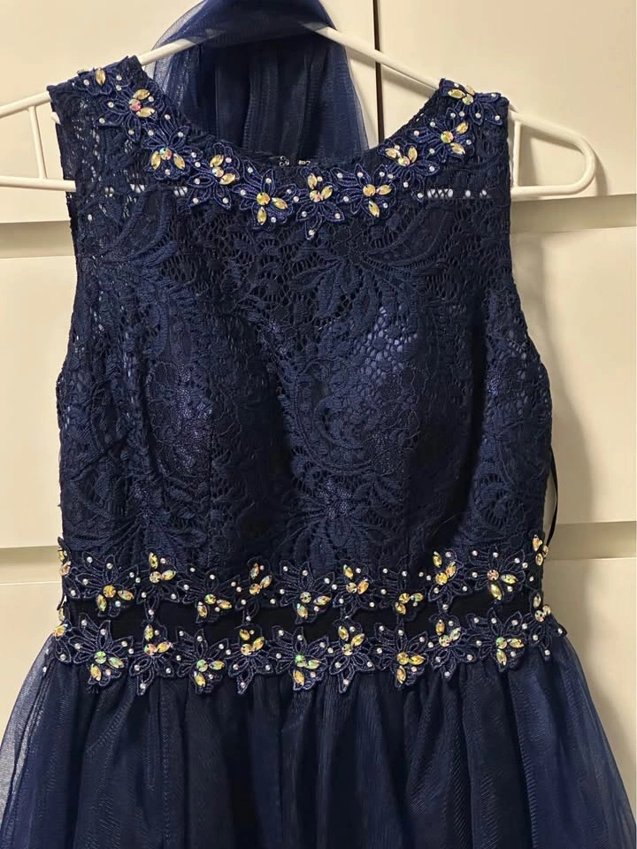 Girl's Dark Blue Sequin Dress - photo 3