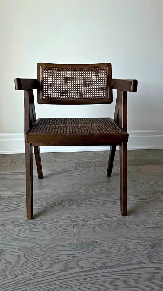 ELTE Pierre Jeanneret Office Chair | Oak & Rattan